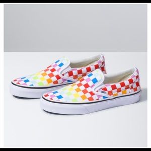 Rainbow Checkered Vans- Great Condition